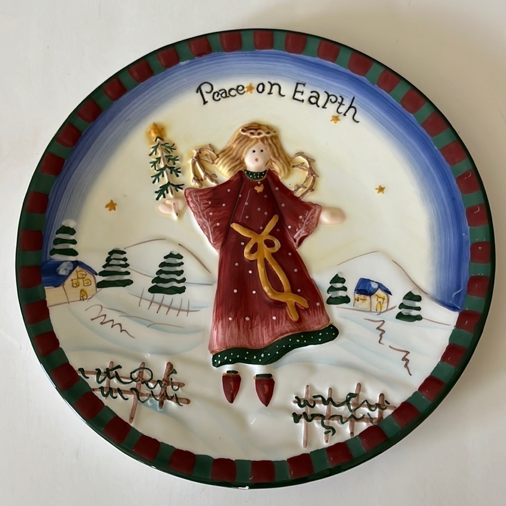 Peace on Earth Christmas Angel Plate